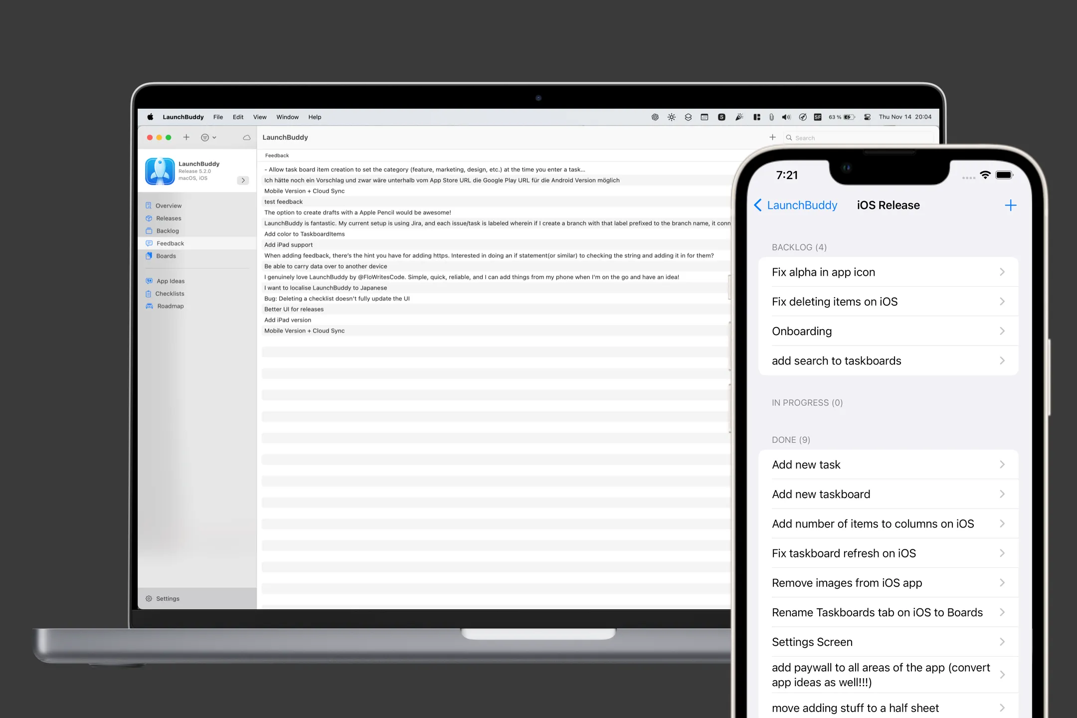 LaunchBuddy sync between iPhone and Mac
